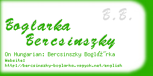 boglarka bercsinszky business card